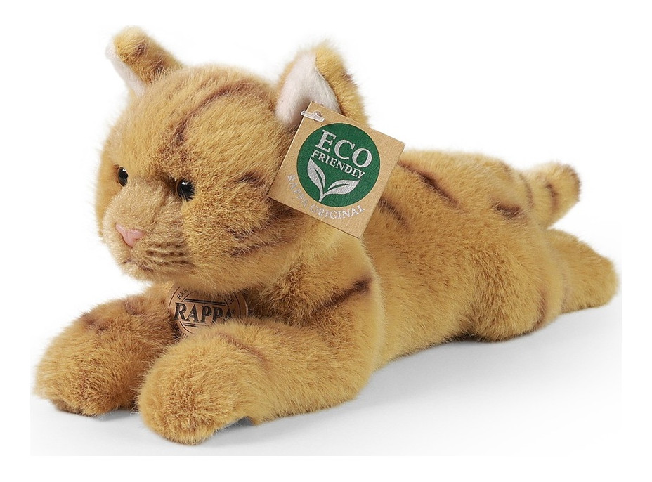 Rappa Plyšová kočka ležící hnědá 20 cm ECO-FRIENDLY