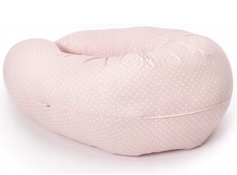 Kojicí polštář BABYMAM PREMIUM - Bílé tečky na růžové