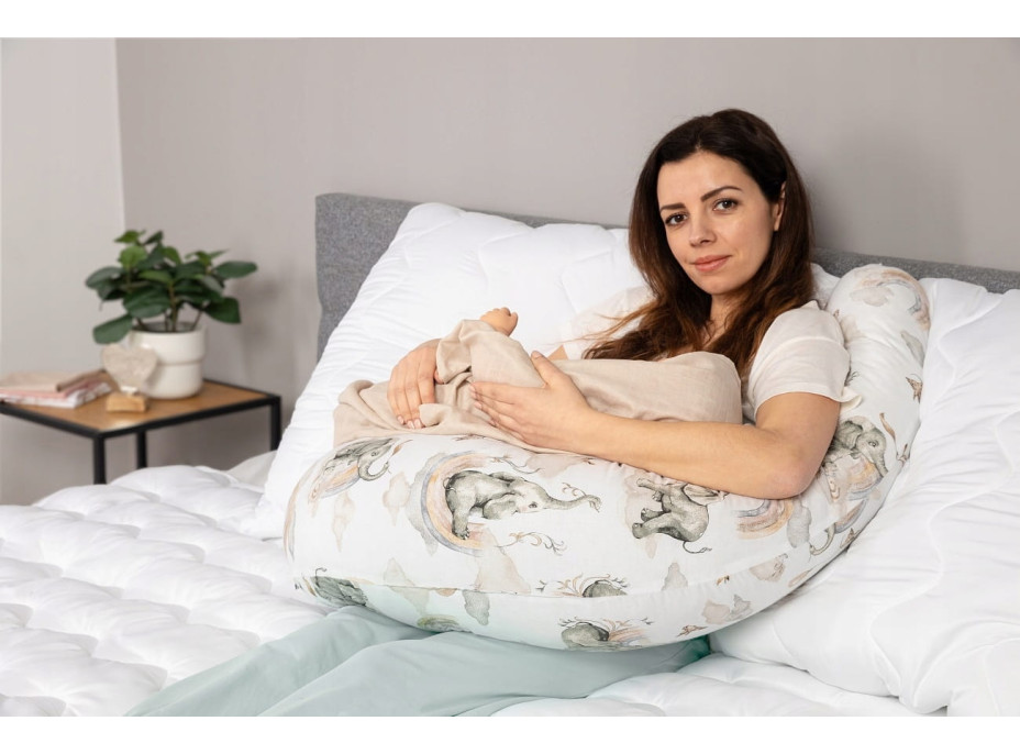 Kojicí polštář BABYMAM PREMIUM - Sloník na obláčku