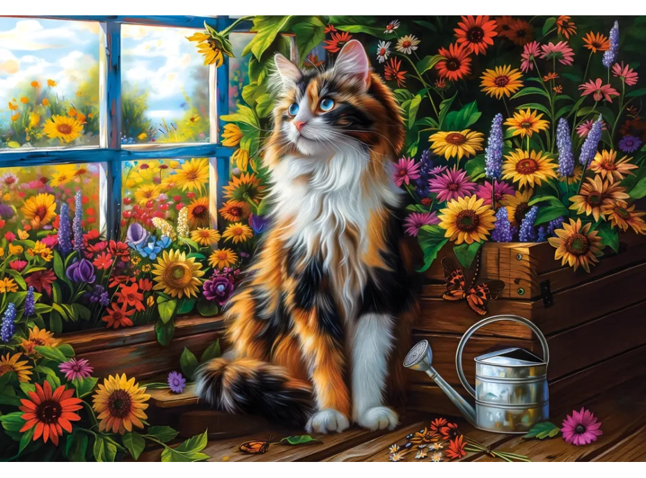 CASTORLAND Puzzle Kočičí meditace ve skleníku 1000 dílků