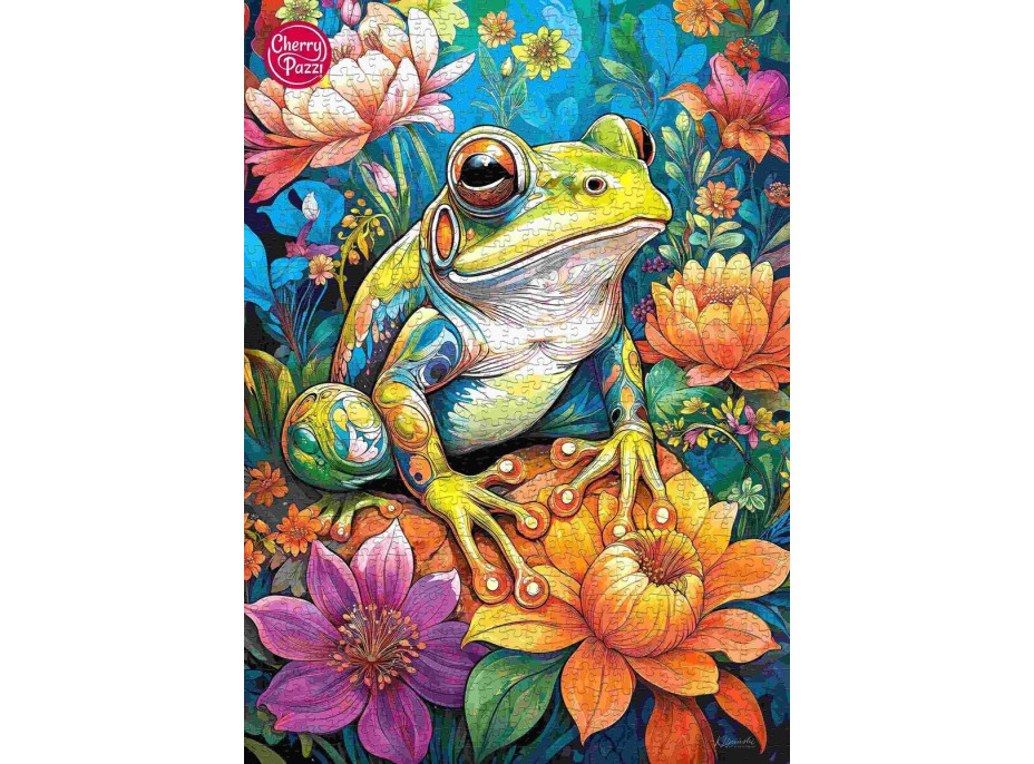 CHERRY PAZZI Puzzle Květinová žába 1000 dílků