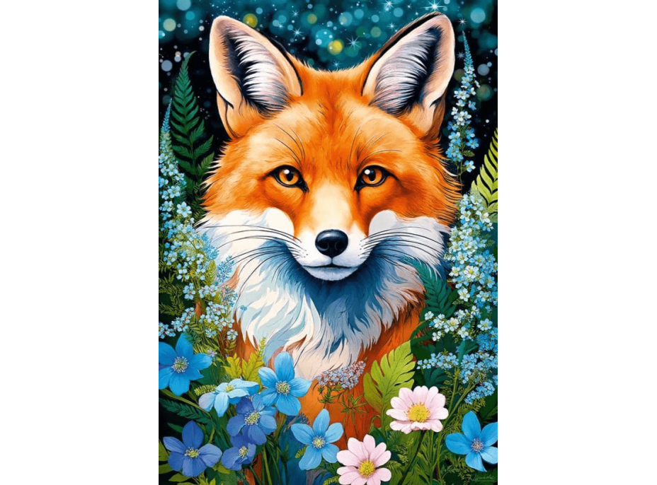 CHERRY PAZZI Puzzle Liška v květinách 1000 dílků