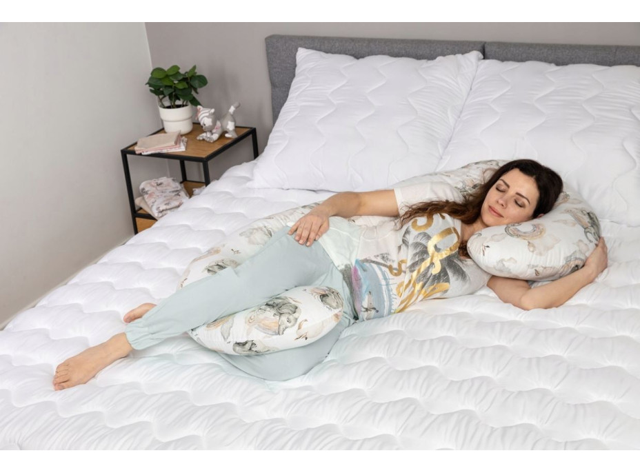 Těhotenský a kojicí polštář BABYMAM PREMIUM 300 cm 3v1 - Sloník na obláčku