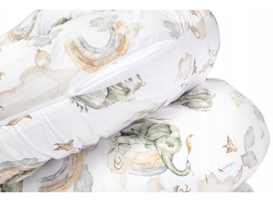 Těhotenský a kojicí polštář BABYMAM PREMIUM 300 cm 3v1 - Sloník na obláčku