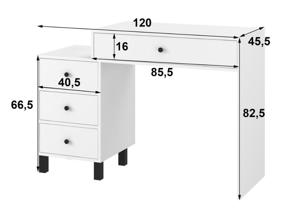 Toaletní stolek ELEGANT - kašmírový