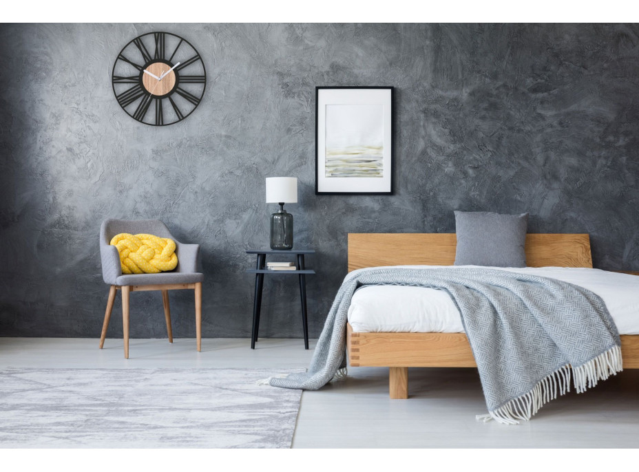 Nástěnné hodiny Loft kulaté 35 cm - kov/dřevo