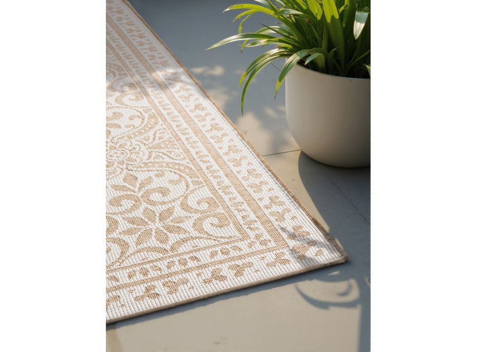Kusový koberec Duet Rosel Beige/White - na ven i na doma
