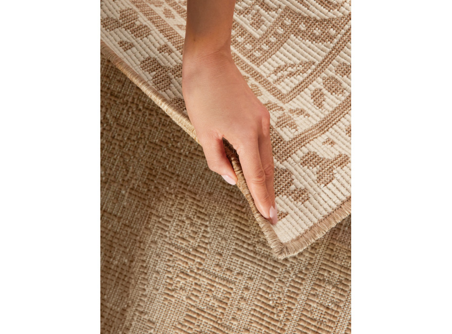 Kusový koberec Duet Rosel Beige/White - na ven i na doma