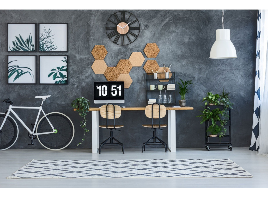 Nástěnné hodiny Loft kulaté 35 cm - kov/dřevo