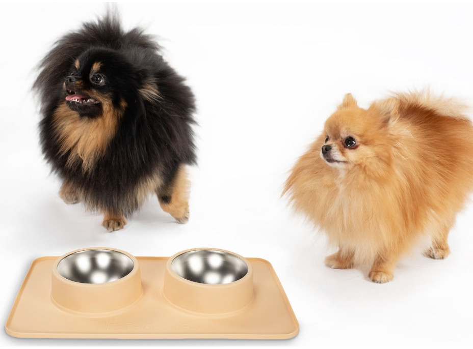 Misky pro psy/kočky/zvířata Puppy Joy - béžové