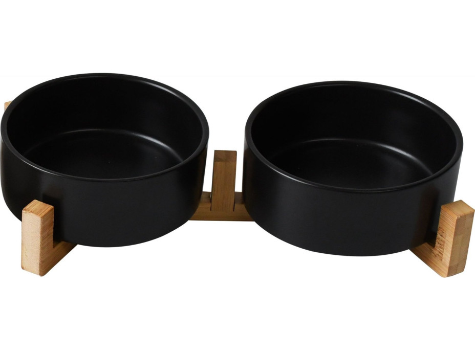 Keramické misky pro psy/kočky/zvířata - 2x500 ml - černé