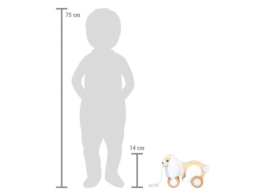 small foot Dřevěná tahací hračka Králík se šustivými oušky