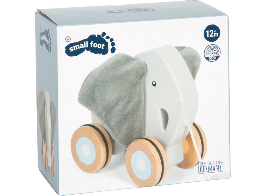 small foot Dřevěná tahací hračka Slon se šustivými oušky