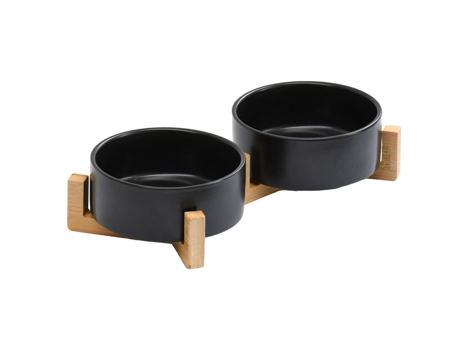 Keramické misky pro psy/kočky/zvířata - 2x500 ml - černé