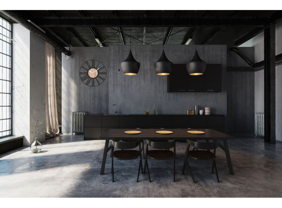 Nástěnné hodiny Loft kulaté 35 cm - kov/dřevo