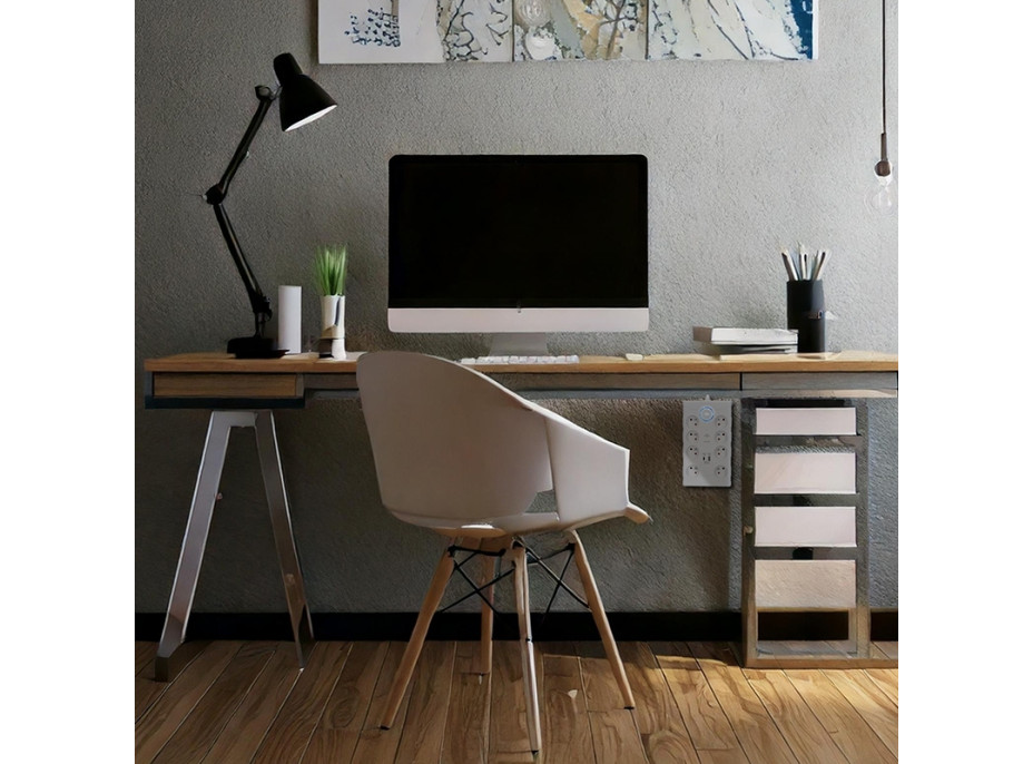 Solight přepěťová ochrana, 8z, USB A+C, 2m, bílá