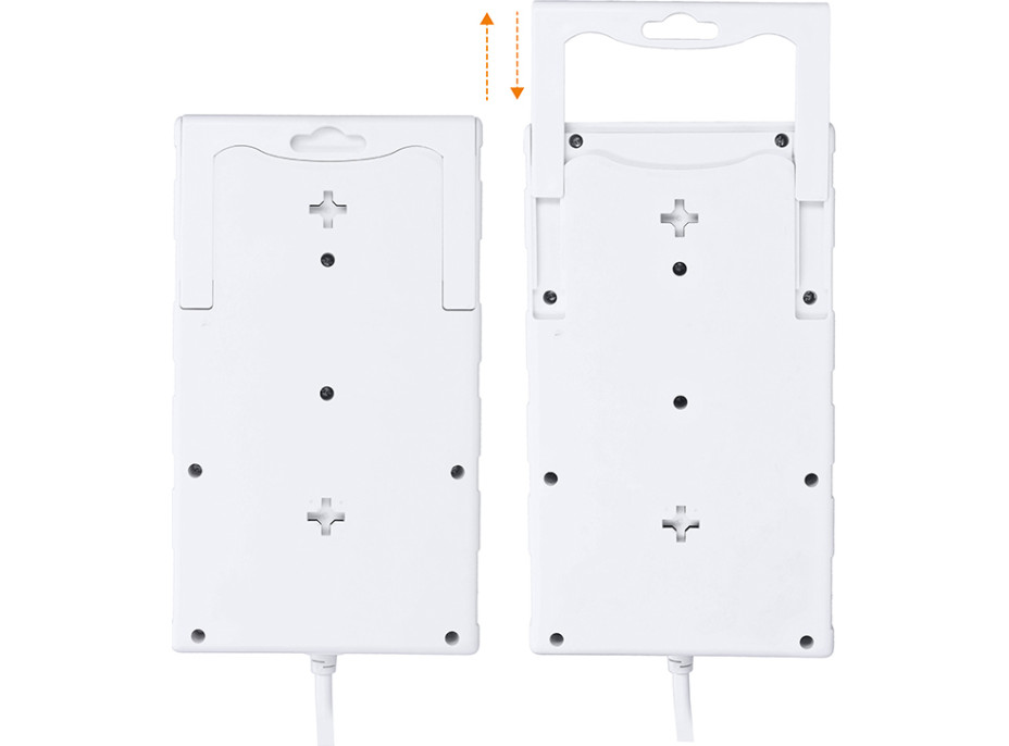 Solight přepěťová ochrana, 8z, USB A+C, 2m, bílá