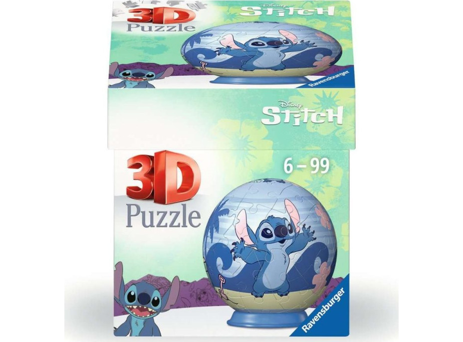 RAVENSBURGER 3D Puzzleball Disney: Stitch - Stitch 54 dílků