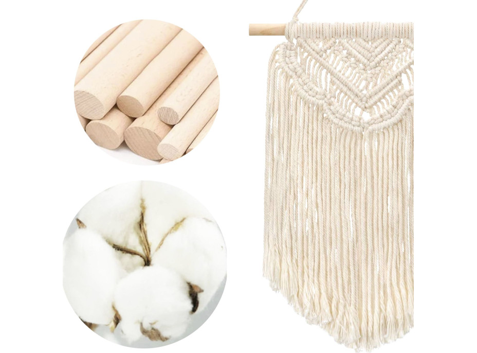 Závěsná dekorace macramé BOHO - ecru