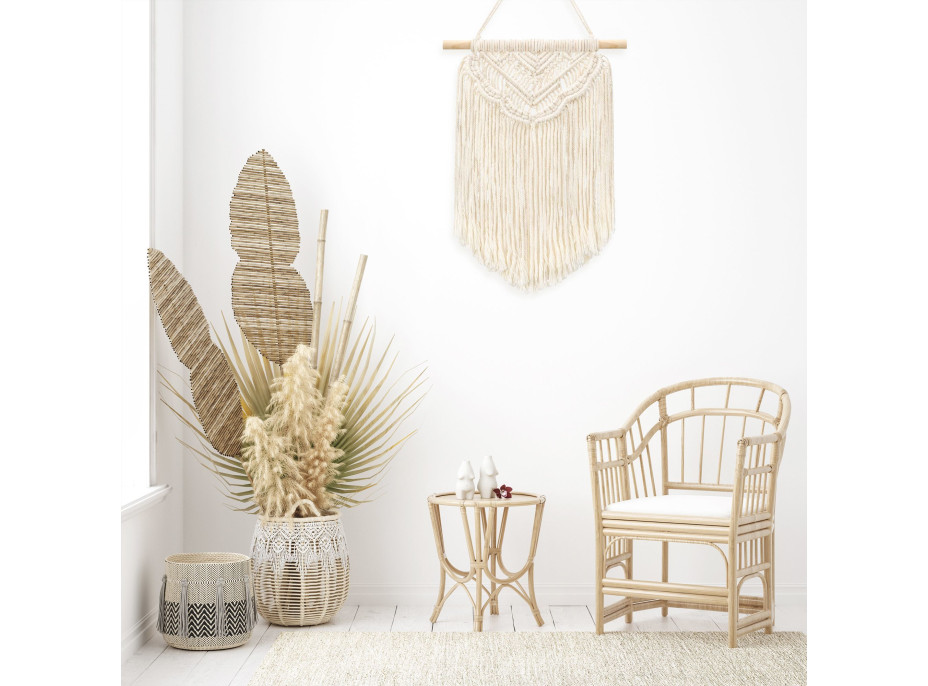 Závěsná dekorace macramé BOHO - ecru