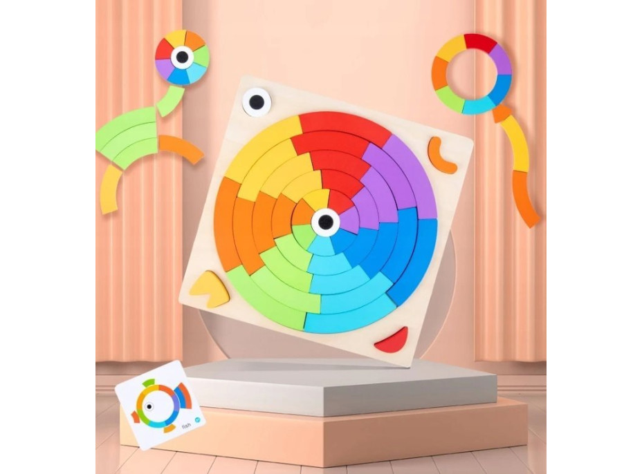 NORIMPEX Dřevěné puzzle - Duhové kolo