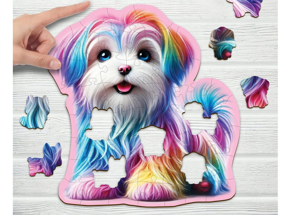 WOODEN CITY Dřevěné puzzle Veselé štěně 50 dílků