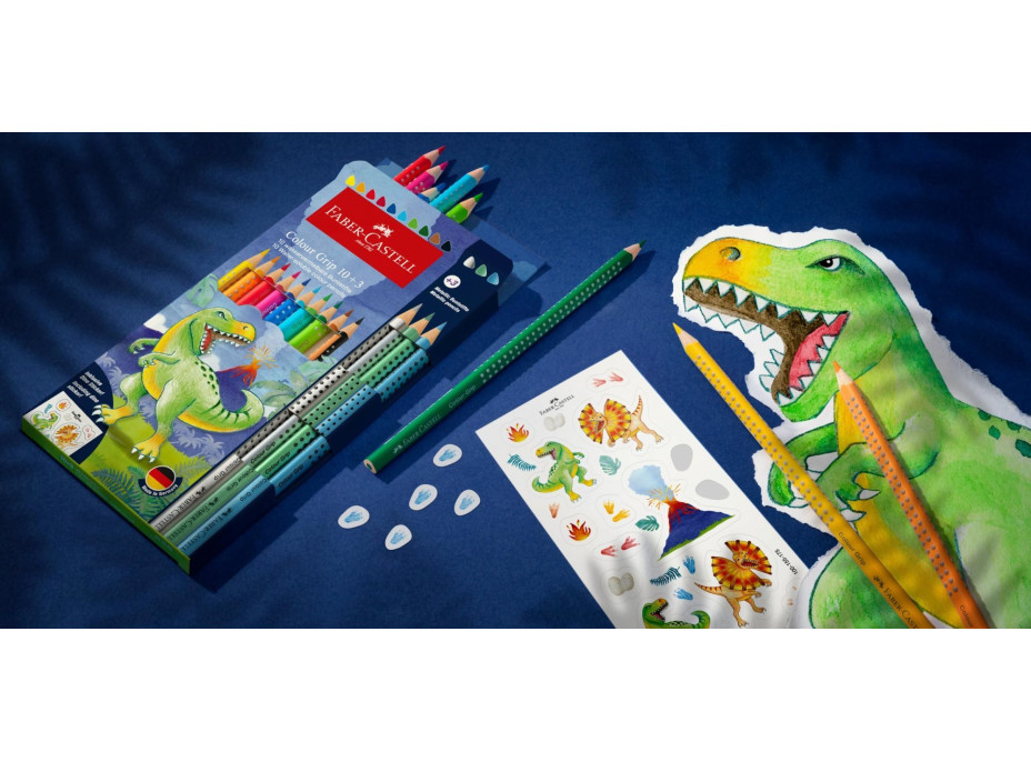 Faber-Castell Pastelky Grip 2001 Dinosaurus 10+3ks