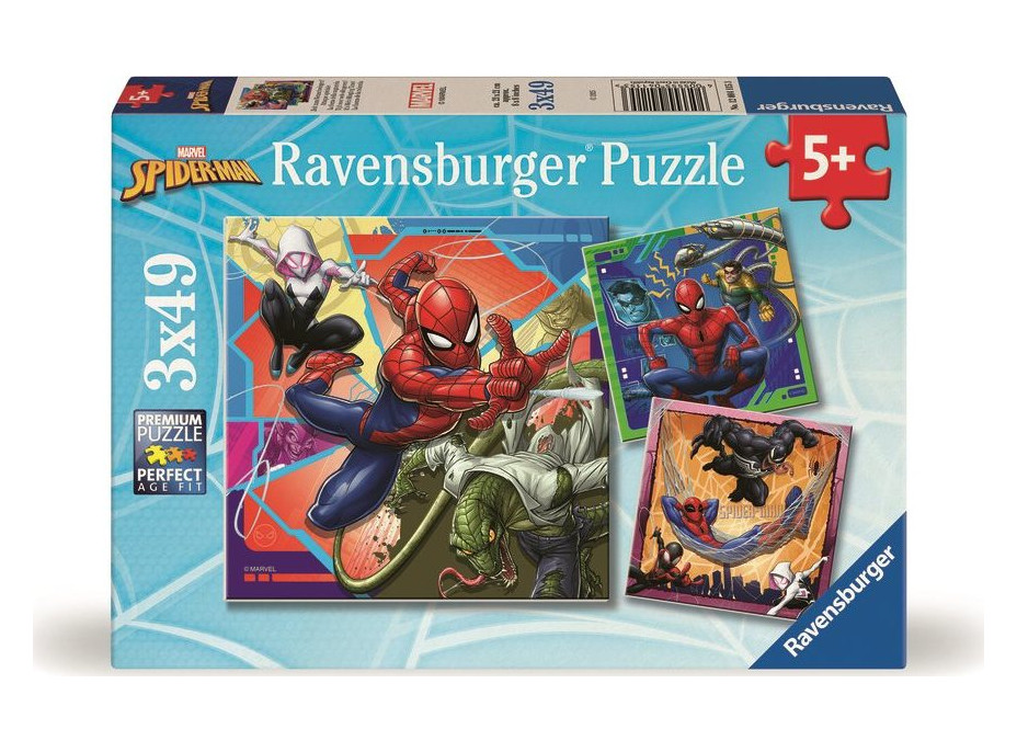RAVENSBURGER Puzzle Marvel: Spider-Man 3x49 dílků