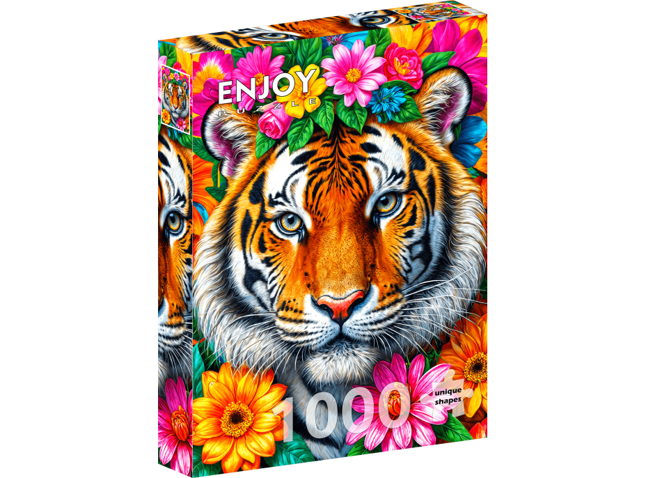 ENJOY Puzzle Pruhy a květiny 1000 dílků
