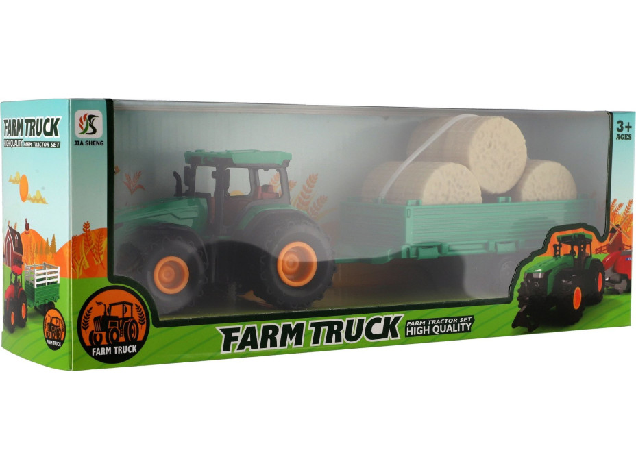 TEDDIES Traktor s vlečkou na setrvačník 30 cm 1ks (mix)