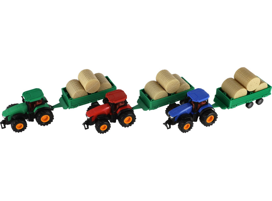 TEDDIES Traktor s vlečkou na setrvačník 30 cm 1ks (mix)