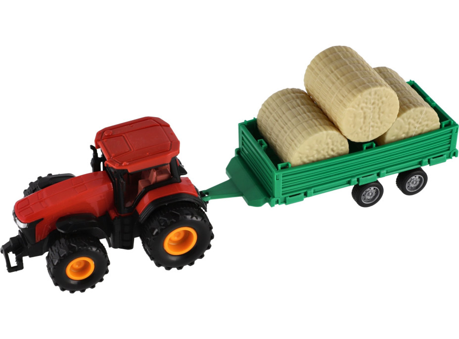 TEDDIES Traktor s vlečkou na setrvačník 30 cm 1ks (mix)