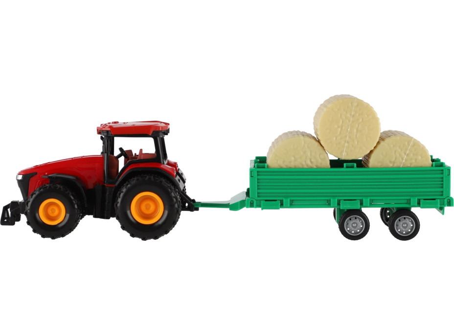 TEDDIES Traktor s vlečkou na setrvačník 30 cm 1ks (mix)