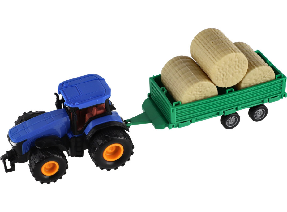 TEDDIES Traktor s vlečkou na setrvačník 30 cm 1ks (mix)