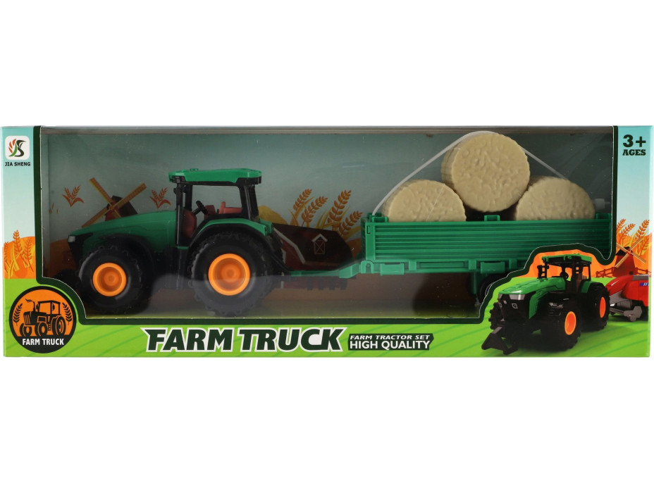 TEDDIES Traktor s vlečkou na setrvačník 30 cm 1ks (mix)