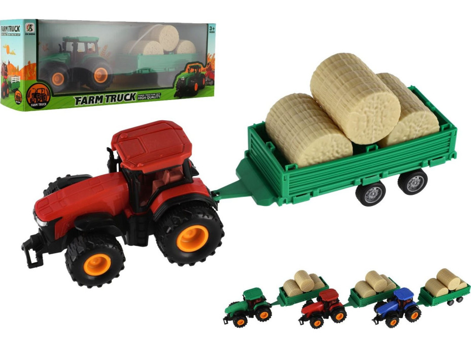 TEDDIES Traktor s vlečkou na setrvačník 30 cm 1ks (mix)