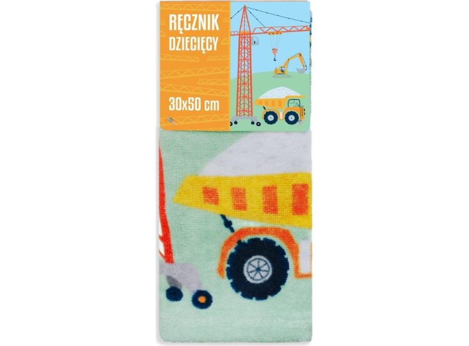 Dětský bavlněný ručník KIDS 30x50 cm - Na staveništi
