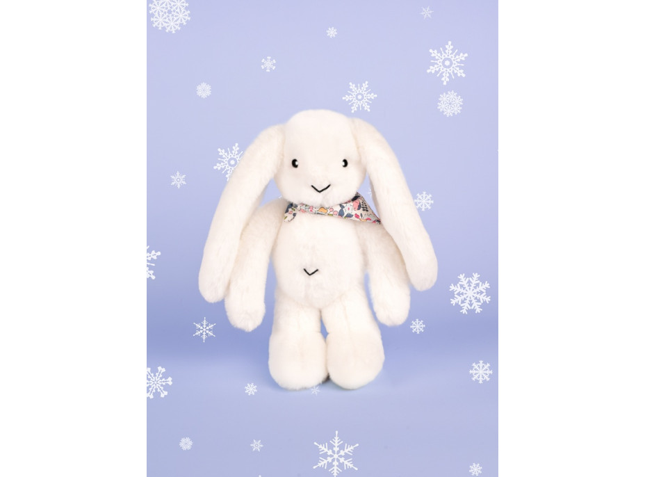 Doudou Plyšový králíček s šátkem bílý 35 cm