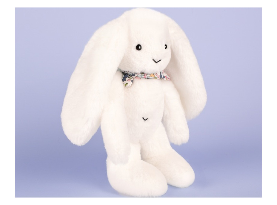 Doudou Plyšový králíček s šátkem bílý 35 cm
