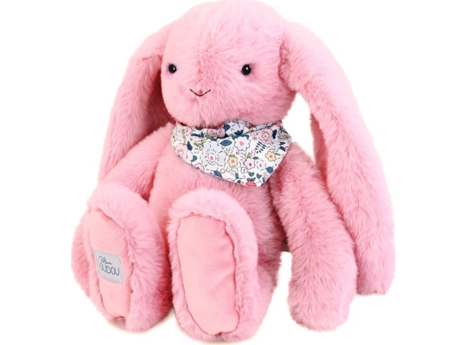 Doudou Plyšový králíček s šátkem růžový 35 cm