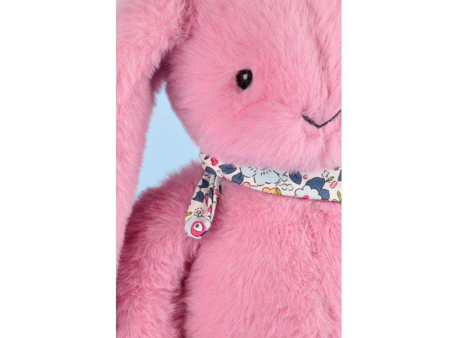 Doudou Plyšový králíček s šátkem růžový 35 cm