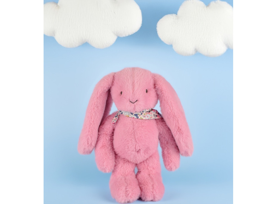 Doudou Plyšový králíček s šátkem růžový 35 cm