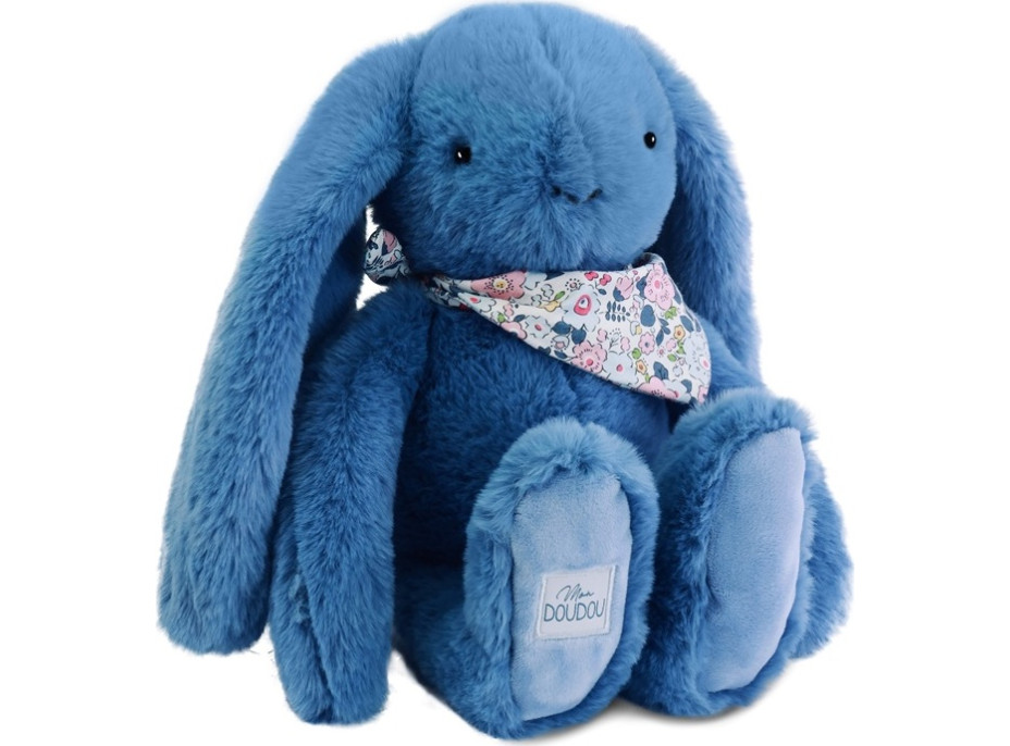 Doudou Plyšový králíček s šátkem modrý 35 cm