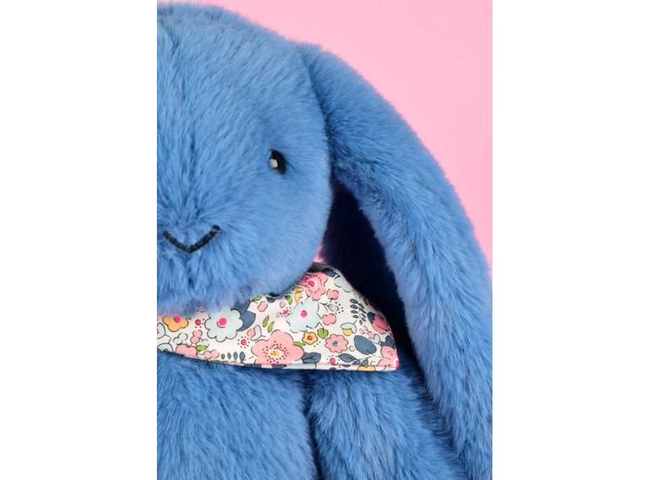 Doudou Plyšový králíček s šátkem modrý 35 cm