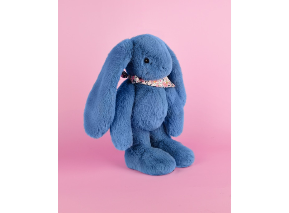 Doudou Plyšový králíček s šátkem modrý 35 cm