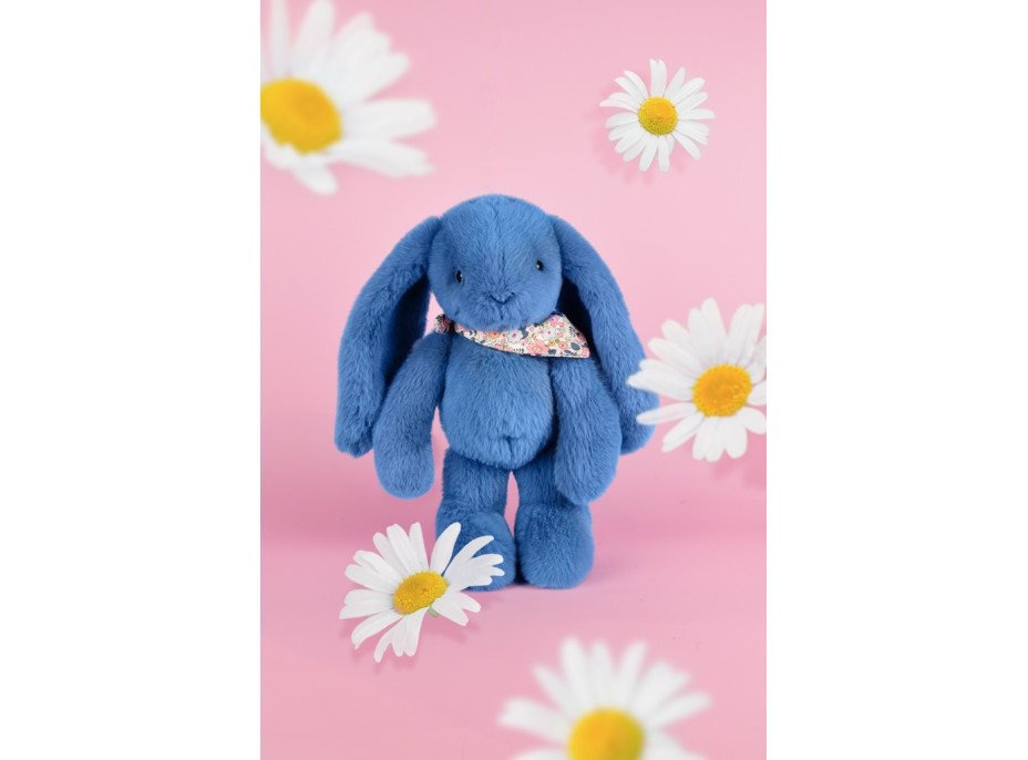 Doudou Plyšový králíček s šátkem modrý 35 cm