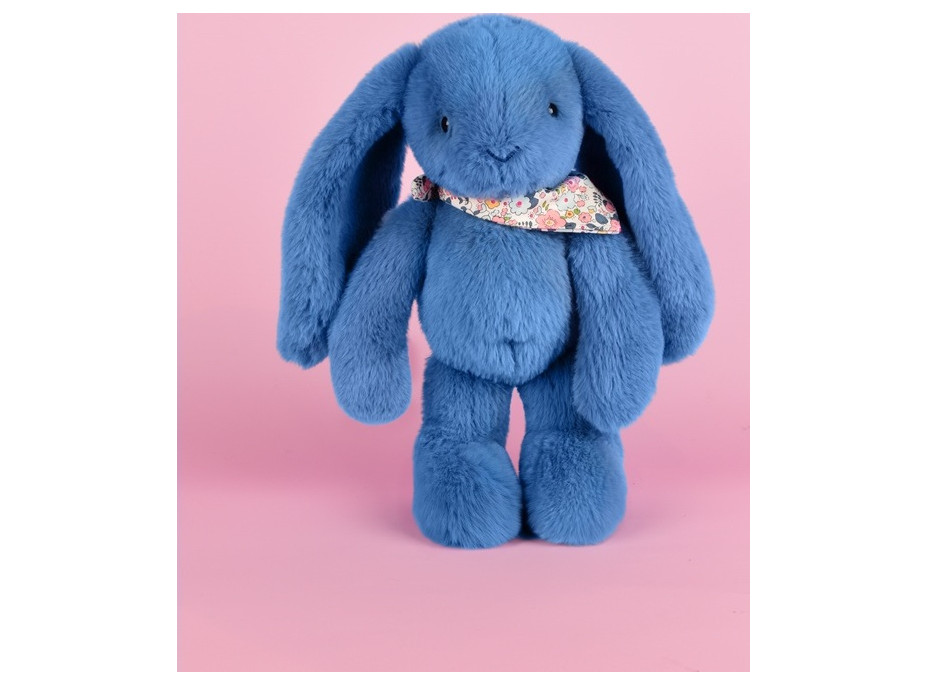 Doudou Plyšový králíček s šátkem modrý 35 cm