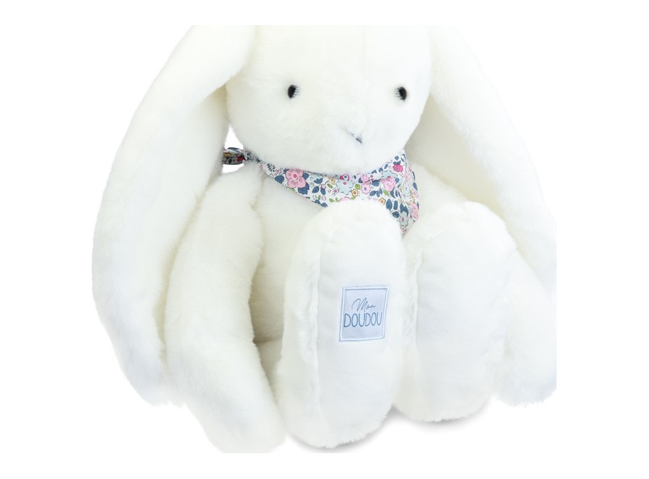Doudou Plyšový králík XXL s šátkem bílý 50 cm