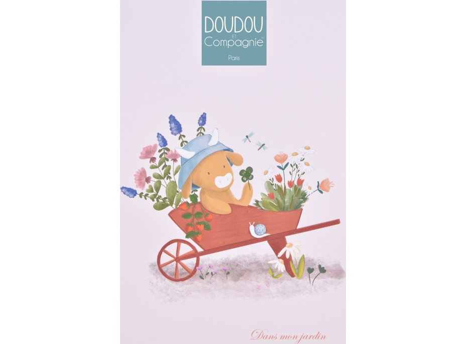 Doudou Dárková sada Plyšová kravička Aneth s chrastítkem 21 cm