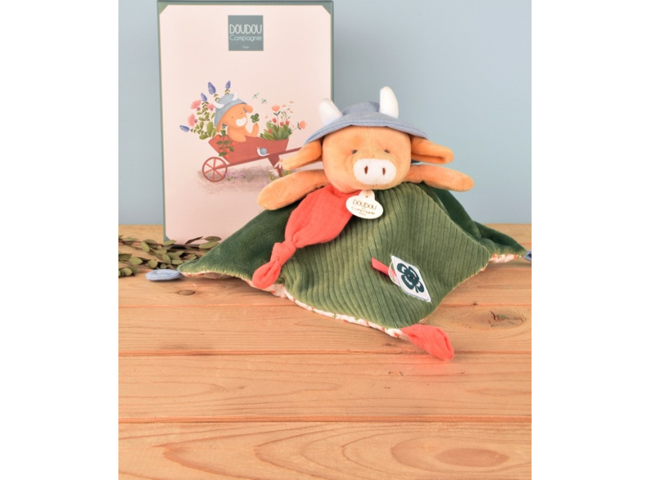 Doudou Dárková sada Plyšový muchláček kravička Aneth 27 cm